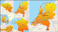 Europe geographical map 02-- vector material