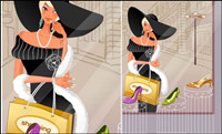 Fashion shopping women vector material 5