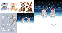 Cute cartoon rabbit - Vector