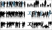 Black and white silhouette of the crowd