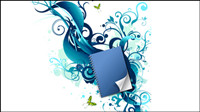 Fashion pattern notepad vector material -1