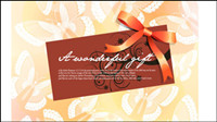 Butterfly pattern background card template vector material -2
