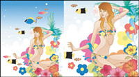 Exquisite cartoon fashion crush 04-- vector material