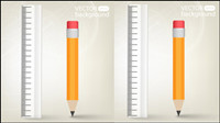 Realistic learning stationery 02-- vector material