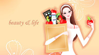 Cartoon beauty vector material 02