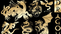 Golden European trend of design elements vector material -2
