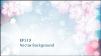 Fantasy flashing flowers background vector -1