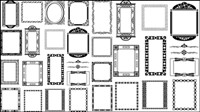 Black and white border corner patterns 01 - Vector