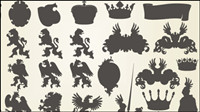 European gorgeous retro design 04-- vector material