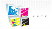 Concise fashion three-dimensional box 02 - vector