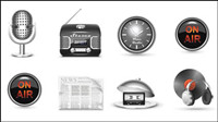 Audio category icon - vector