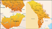 Eastern Europe geographical map - vector material