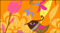 Lovely hand-painted flowers and birds Vector -3