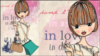 Fashion shopping girl 05 - vector