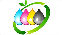 Color pigment drawings 03 - vector material