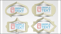 Creative folded hollow paper text template vector material -2