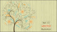 The lines illustrator of trees 01 - vector material