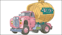 Hand-painted cartoon car -05