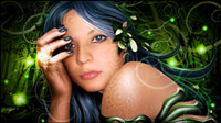 Realistic drawing wizard beauty vector material
