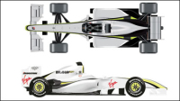 F1 car anatomy vector material