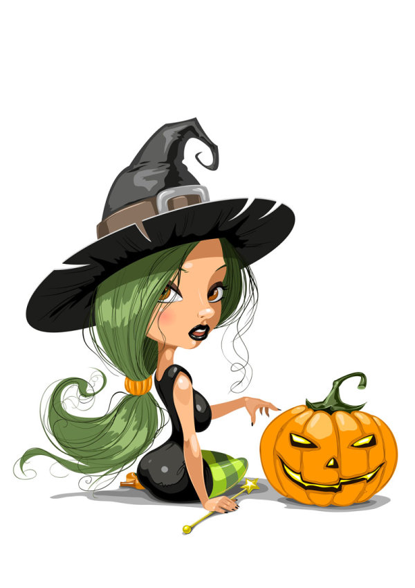 Cartoon beauty image 04 - vector material