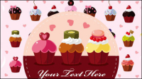 The cartoon egg tarts - vector material