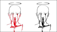 Hand painted the terrorist line art Vector