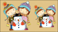 Christmas cartoon illustrator 05 - vector material