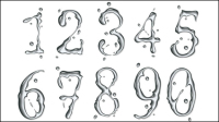 Water drops texture figures - vector material