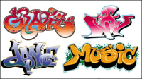 Graffiti fonts beautifully designed 03 - vector material