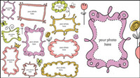 Cartoon cute lace 01 - vector material