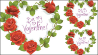 Beautiful roses border - vector material