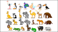 Cute cartoon animals 01 - vector material