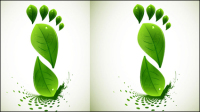 Green leaf shape border 01 - vector material