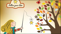Cartoon illustrator of children 03 - vector material