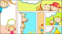 Cartoon illustration banner-vector material