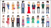 Cartoon character pixel art 03 - vector material