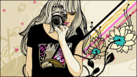 Cartoon Girls 05 - vector material