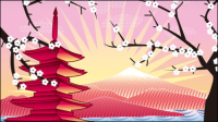 Cartoon landmark 03 - vector material
