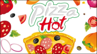Cartoon pizza 02 - vector material