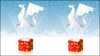 2012 cartoon background 01 - vector material