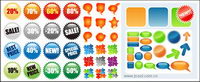 4 sets of web design icon vector mat