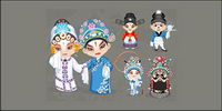 Opera cartoon characters vector (1)