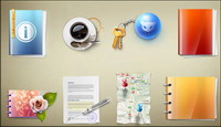 Three-dimensional Office Series Icon material
