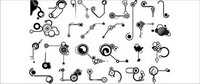 Series of black and white design elements vector material -11 (line shape)