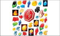 3D three-dimensional icon vector material