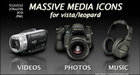 DV, camera, headset, SONY KONICA Icons