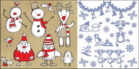 Elk, socks, bib, scarf, ski, decoration vector