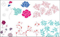 A simple case of flowers, leaves vector