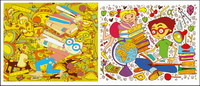 Vector Illustration students to learn subject